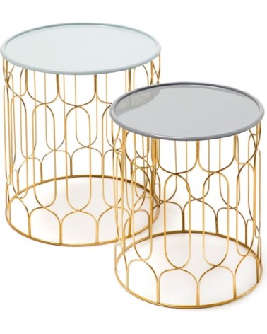 Table dappoint gigogne ronde couleur gris d43cm