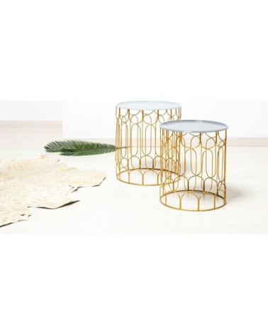 Table dappoint gigogne ronde couleur gris d43cm