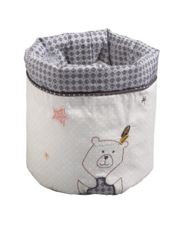 Lot de 3 panières gigognes en tissu en Coton polyurethane Beige