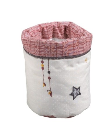 Lot de 3 panières gigognes en tissu en Coton polyurethane Beige