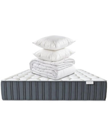 Ensemble matelas 140x190 Mémoire De Forme +Couette 240x220 + Oreillers