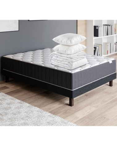 Ensemble matelas 140x190 Mémoire De Forme +Couette 240x220 + Oreillers