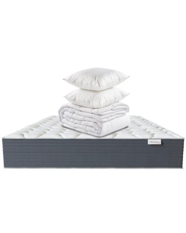 Ensemble matelas 140x190 Mémoire De Forme +Couette 240x220 + Oreillers