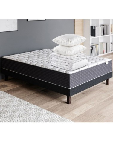 Ensemble matelas 140x190 Mémoire De Forme +Couette 240x220 + Oreillers
