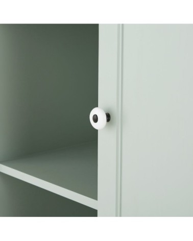 Cabinet de rangement enfant 1 porte 1 tiroir vert de gris