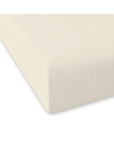 Drap housse en coton crème 200x200