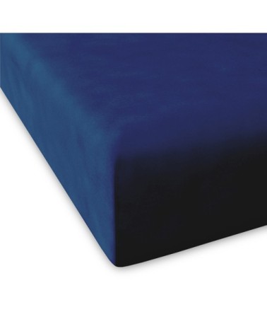 Drap housse en coton bleu marine 140x200