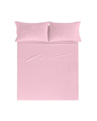 Drap de lit en coton rose 160x280