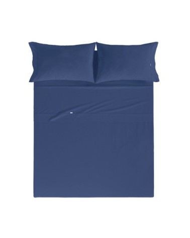 Drap de lit en coton bleu marine 250x280