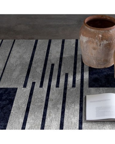 Tapis décoratif en coton en impression digital bleu 160x230 cm