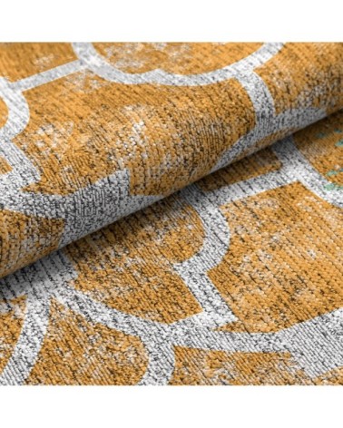 Tapis décoratif en coton en impression digital jaune 120x170