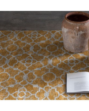 Tapis décoratif en coton en impression digital jaune 120x170