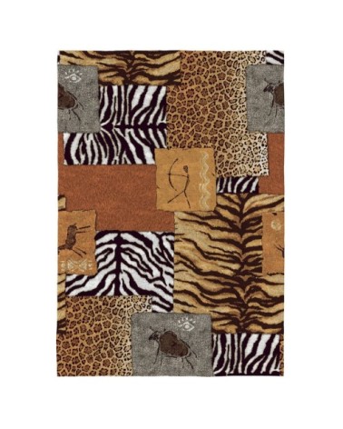 Tapis décoratif en coton en impression digital marron 120x170 cm