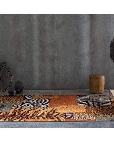 Tapis décoratif en coton en impression digital marron 120x170 cm