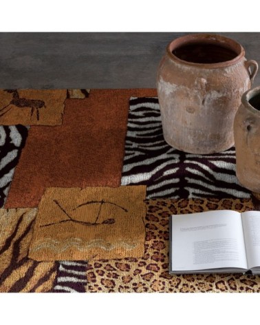 Tapis décoratif en coton en impression digital marron 120x170 cm