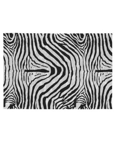 Tapis décoratif en coton en impression digital noir 120x170