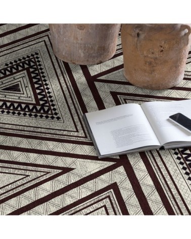 Tapis décoratif en coton en impression digital marron 160x230 cm