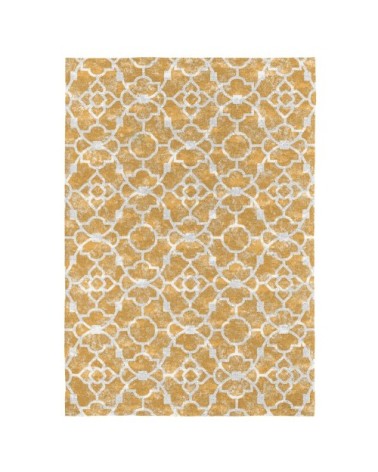 Tapis décoratif en coton en impression digital jaune 140x200 cm