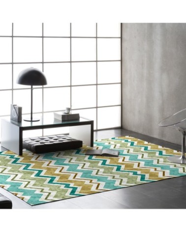 Tapis décoratif en coton en impression digital vert 160x230 cm