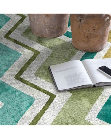 Tapis décoratif en coton en impression digital vert 120x170 cm