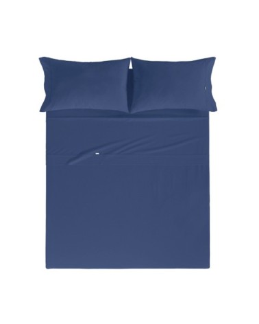 Drap de lit en coton bleu marine 160x280