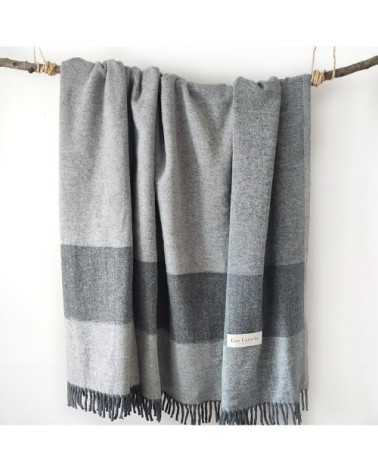 Plaid en coton gris 130x170