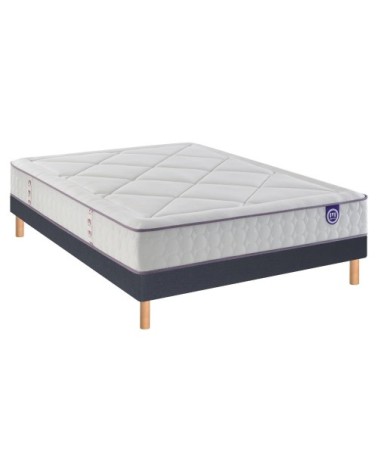 Ensemble merinos full bed + sommier pencil confort ferme 2 + pieds 14