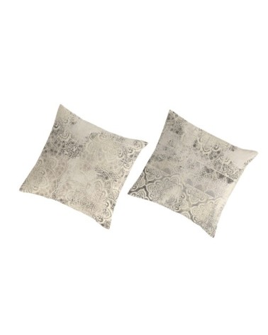 2 taies d'oreiller en coton bicolore 65x65