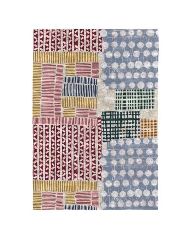 Tapis décoratif en coton imprimé  motifs graphiques 120x170 cm