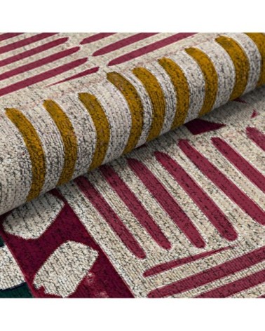 Tapis décoratif en coton imprimé  motifs graphiques 120x170 cm