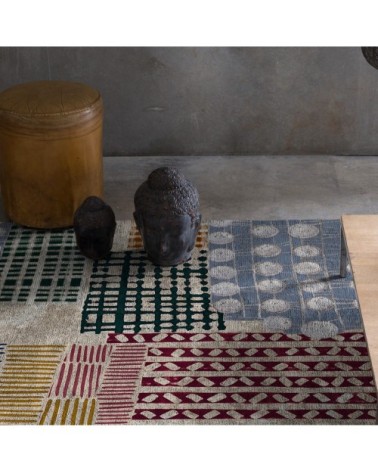 Tapis décoratif en coton imprimé  motifs graphiques 120x170 cm