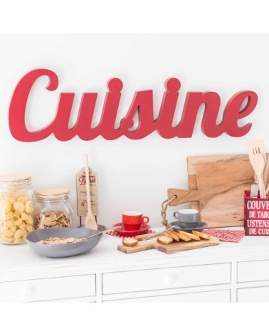 Mot déco murale rouge 80x22