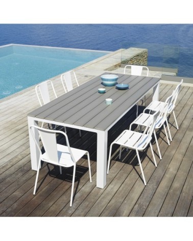 Table de jardin 8/10 personnes en aluminium et composite