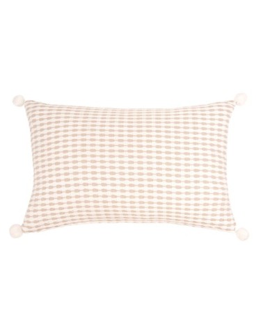 Coussin à reliefs en coton écru et gris 40x60