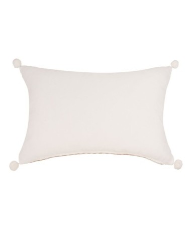 Coussin à reliefs en coton écru et gris 40x60