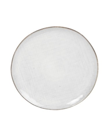 Assiette à dessert en grès gris clair