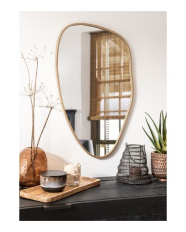 Miroir organique en métal doré 46x79
