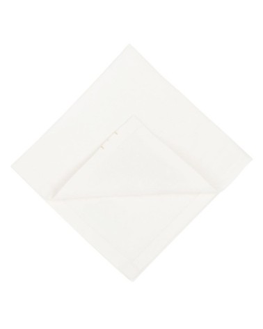 Serviettes en coton blanc motifs palmiers dorés 40x40