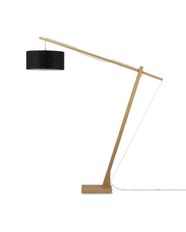 Lampadaire bambou/lin gris H207cm