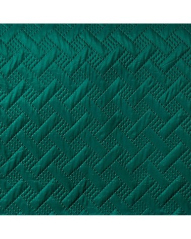 Jeté de lit aux formes géométriques surpiquées polyester vert 250x230