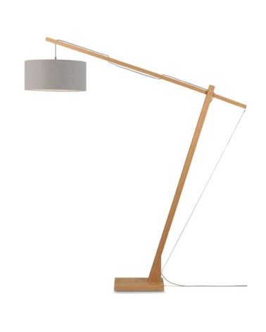 Lampadaire bambou/lin gris clair H207cm