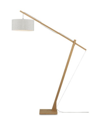 Lampadaire bambou/lin gris H207cm