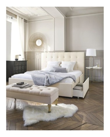 Lampe en cristal et abat-jour blanc