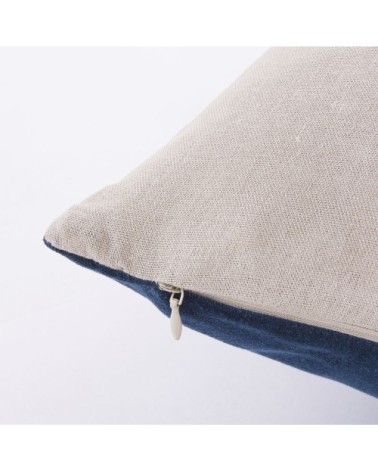 Coussin en velours bleu indigo 45x45