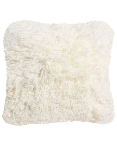 Coussin imitation fourrure écrue 45x45