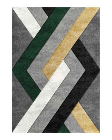 Tapis moderne motif graphique vert - 120x160