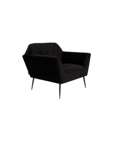 Fauteuil lounge velours noir