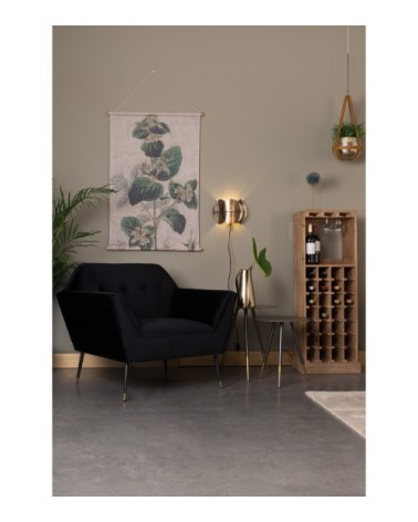 Fauteuil lounge velours noir