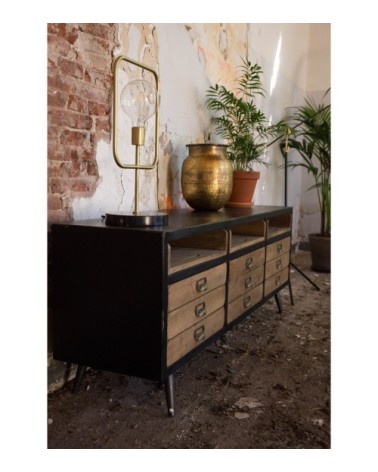 Buffet vintage métal & bois massif