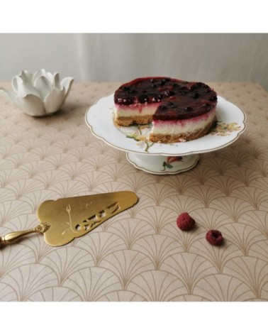 Nappe enduite rectangle 160 x 300 cm Champagne nacré